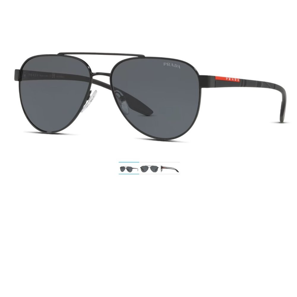 PRADA Unisex Line Rossa PS 54TS Lifestyle Sunglasses, L 134mm - Gunmetal